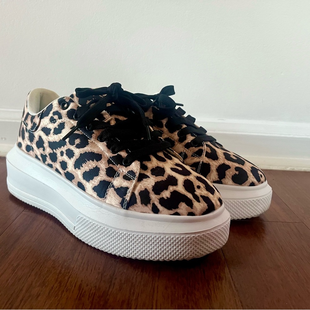 Leopard Print Platform Sneakers